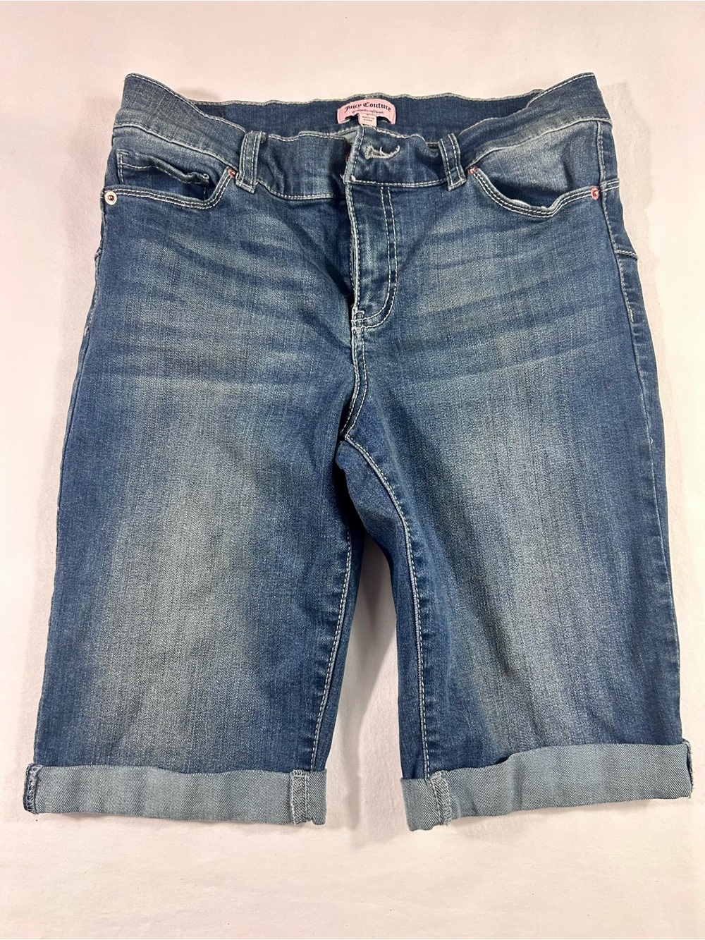 Juicy Couture Blue Denim Shorts with Pink Label